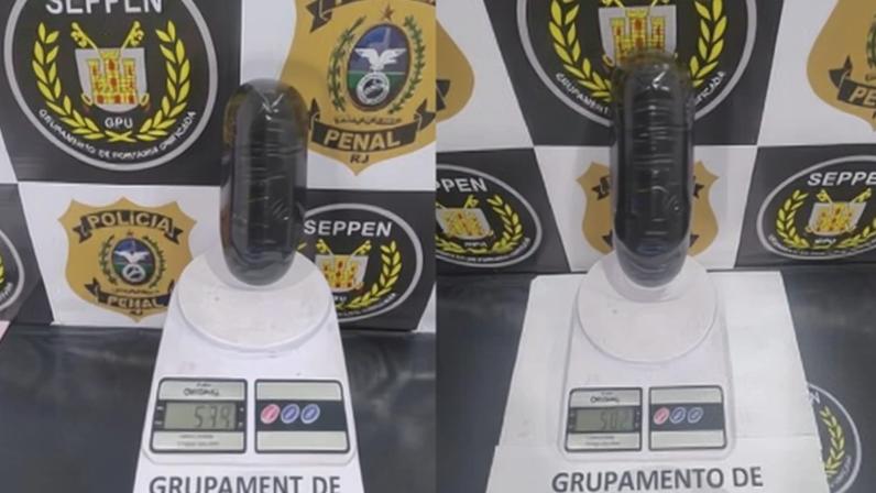 Ao passar pela revista, os agentes identificaram uma imagem suspeita na região pélvica da visitante
