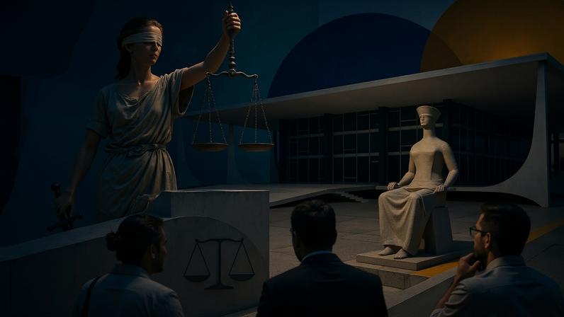 Ao contrário do que se sustenta, numa perspectiva do devido processo legal, a magnitude do caso não legitima a redução de garantias, mas reforça o dever de contenção. (Foto: Imagem criada utilizando Open AI/Gazeta do Povo)