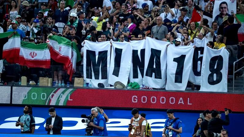 Protesto da torcida iraniana na Copa do Mundo de 2026