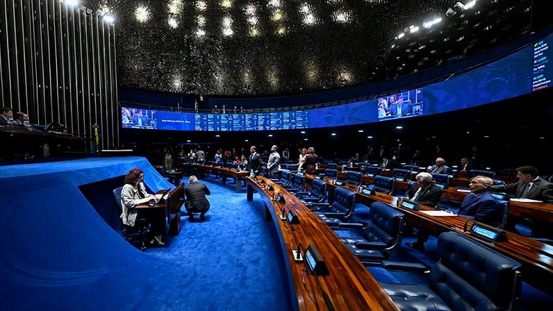 Mesa: senador Izalci Lucas (PL-DF); presidente do Senado Federal, senador Davi Alcolumbre (União-AP); secretário-geral da Mesa do Senado Federal, Danilo Augusto Barboza de Aguiar.