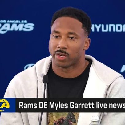 Myles Garrett faz coletiva de imprensa de abertura com os Rams