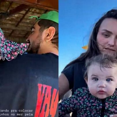 Rafa Kalimann curte praia com Nattan e Zuza pela primeira vez no mar