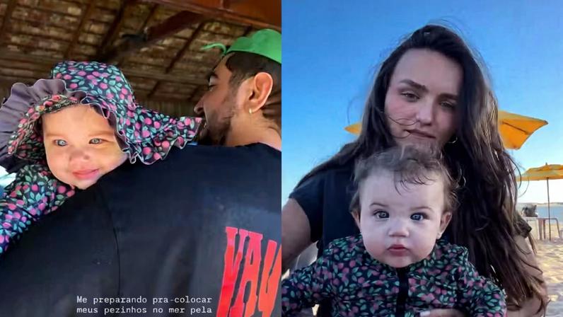 Rafa Kalimann curte praia com Nattan e Zuza: 'Pezinho no mar pela primeira vez' — Foto: Reprodução/Instagram