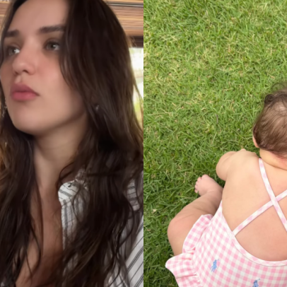 Rafa Kalimann e Nattanzinho viajam com a filha Zuza