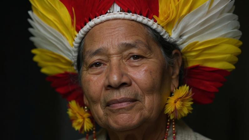 Pajé Japira Pataxó, da aldeia Novos Guerreiros