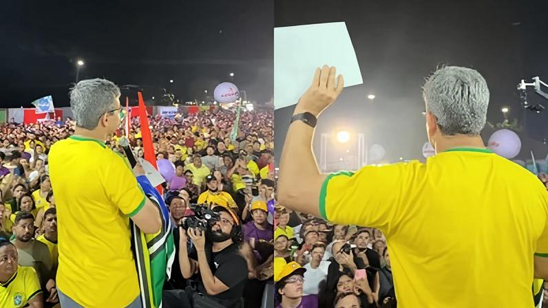 Randolfe Rodrigues em evento cancelado de anúncio de pré-candidatura no Amapá
