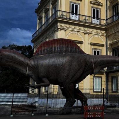 Museu Nacional recebe réplica de dinossauro brasileiro de 15 metros