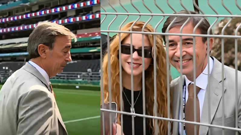 jornalista argentino Marcelo Benedetto interrompeu a transmissão para tirar uma foto com Shakira.