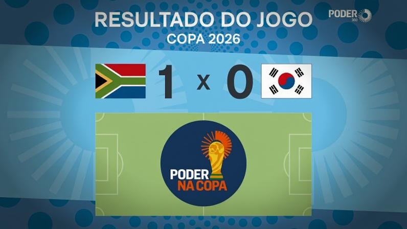 A seleção da África do Sul venceu a da Coreia do Sul pelo Grupo A da Copa - Infografia/Poder360 - 24.jun.2026