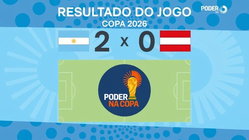 A seleção da Argentina venceu a da Áustria por 2 a 0, pelo Grupo J da Copa