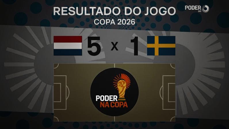 A seleção da Holanda venceu a da Suécia por 5 a 1, pelo Grupo F da Copa