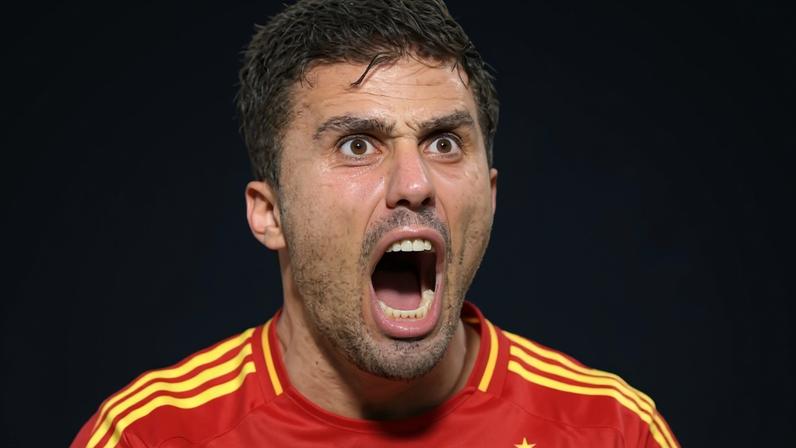 Rodri comemora gol da Espanha