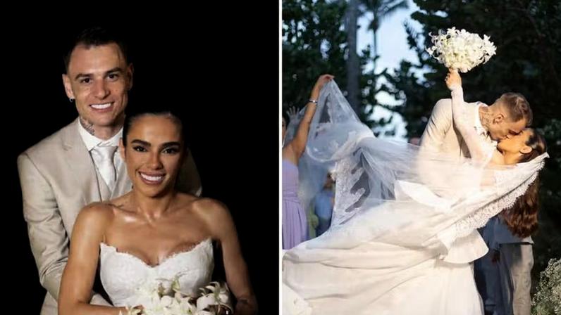 Influenciadora Sindy Guedes se casa com Róger Guedes, ex-Corinthians — Foto: Davi Nascimento