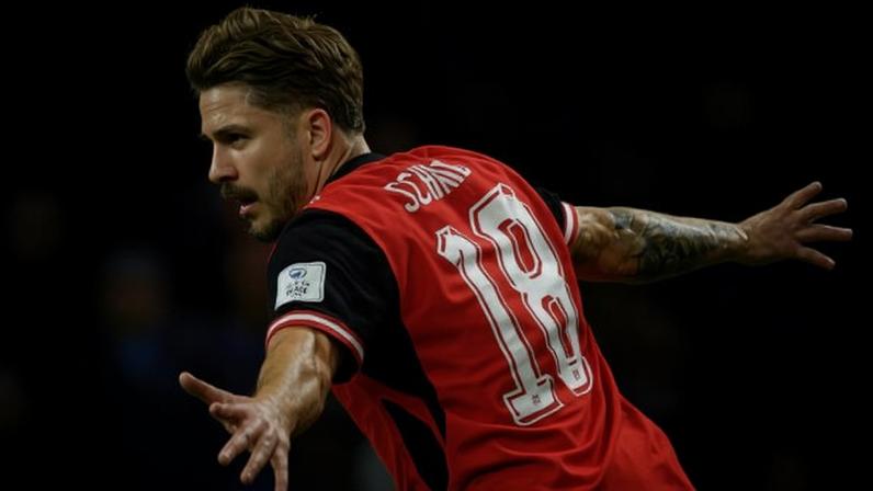 Romano Schmid celebra gol da Áustria sobre Jordânia em jogo da Copa do Mundo