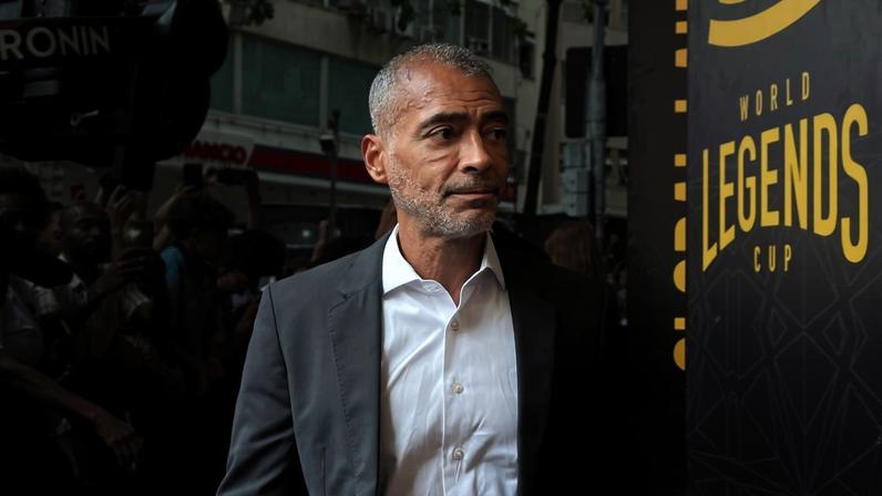 Romário no evento da World Legends Cup 2026, no Rio de Janeiro (Foto: Fernanda Gondim/Lance!)
