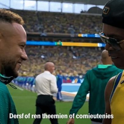 Ronaldinho cumpre atletas antes de Brasil x Escócia