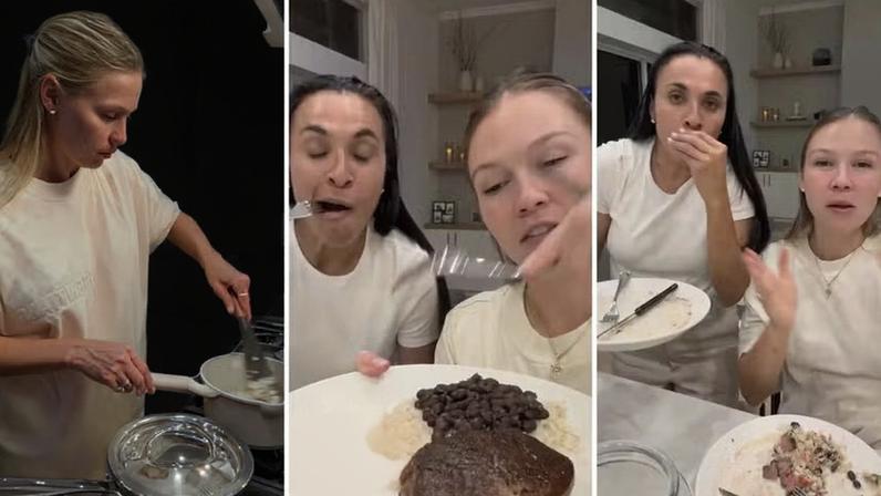 Marta ganha surpresa da mulher que cozinha comida brasileira — Foto: Reprodução/ Divulgação