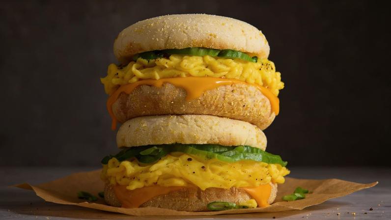 Receita de sanduíche matinal com ovo mexido e abacate
