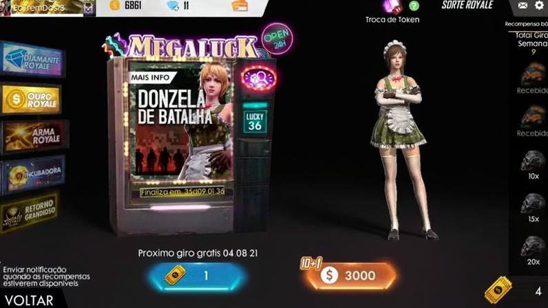 Primeiro Ouro Royale do Free Fire: confira todas as skins
