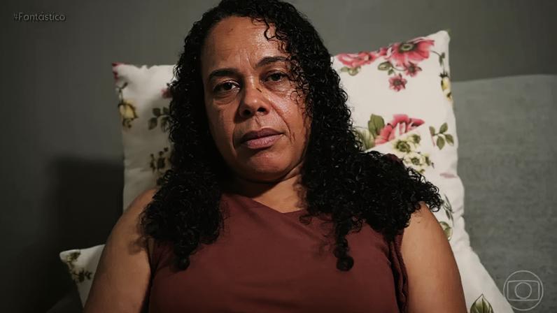 Ana Cláudia concedendo entrevista ao Fantástico