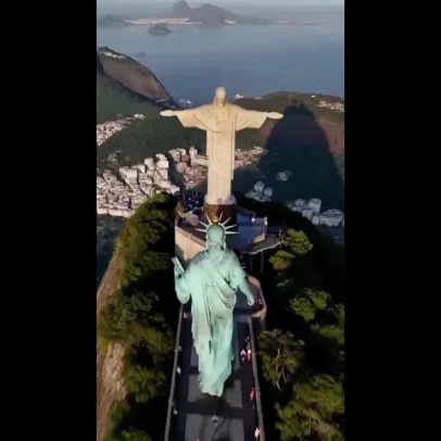 Irã divulga vídeo com IA mostrando Cristo Redentor e Estátua da Liberdade luta