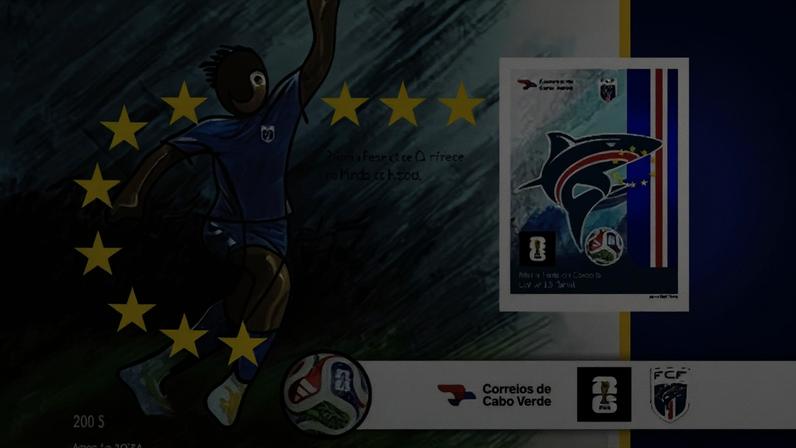 Selo comemorativo pela classificação de Cabo Verde para a Copa do Mundo — Foto: Reprodução