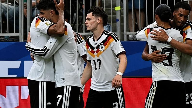 Seleção alemã comemora gol de Kai Havertz contra Curaçao na estreia pelo grupo E da Copa do Mundo 2026