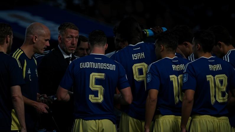 Seleção da Suécia durante pausa para hidratação em jogo contra a Holanda, na Copa do Mundo