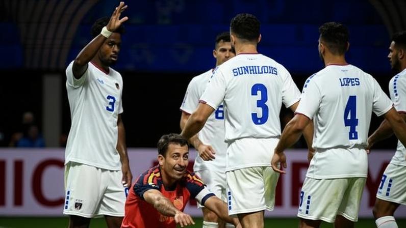 Seleção de Cabo Verde celebra empate com a Espanha na Copa do Mundo 2026