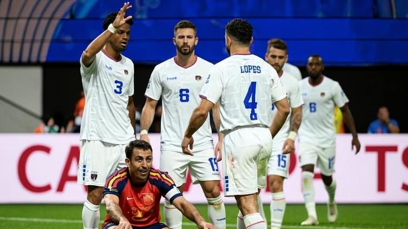 Seleção de Cabo Verde celebra empate com a Espanha na Copa do Mundo 2026