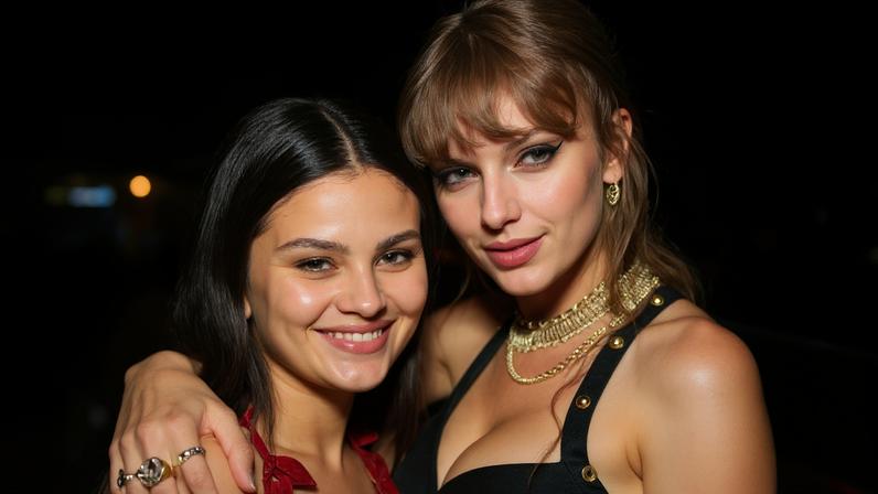 Selena Gomez e Taylor Swift no VMA de 2023 — Foto: Getty Images