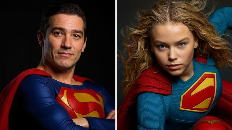 Dean Cain como Superman e Milly Alcock como Supergirl — Foto: divulgação