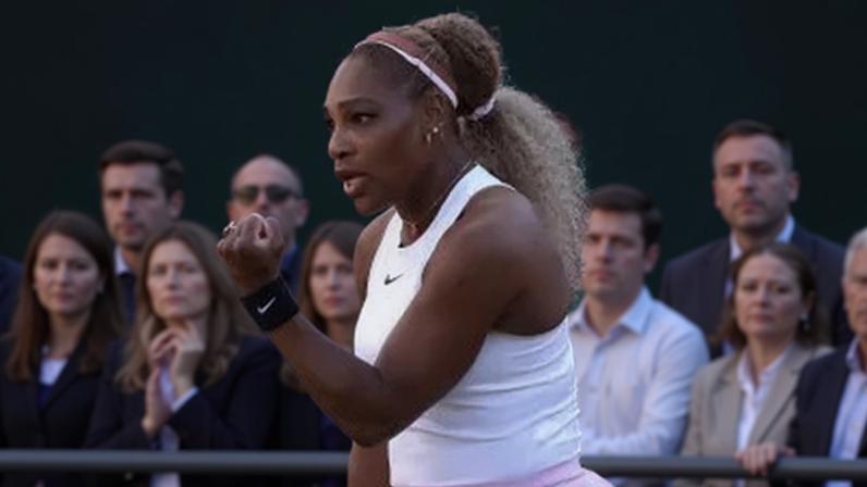 Serena Williams em quadra pelo WTA 500 de Queen's, em Londres