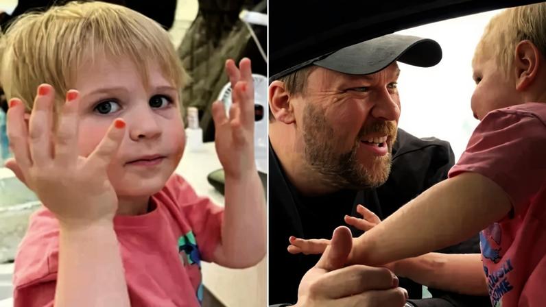 Reação de pai ao ver filho com as unhas pintadas emociona web — Foto: Reprodução/redes sociais