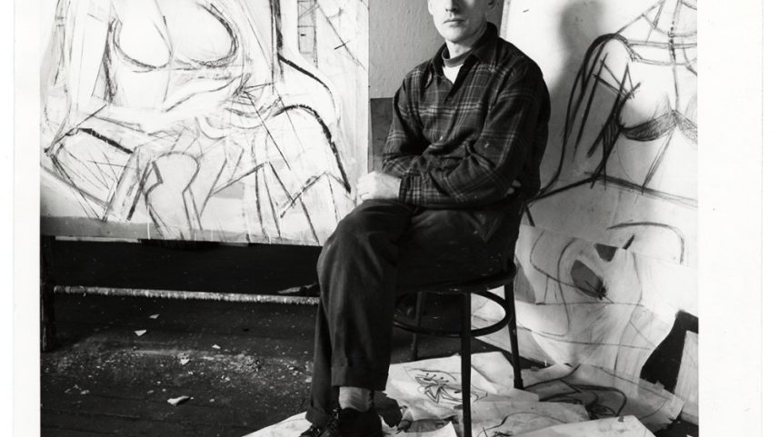 Willem de Kooning in his studio at 85 Fourth Avenue in New York in 1946.