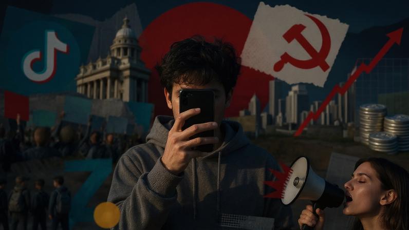 Revista The Economist alerta sobre os impactos do "socialismo Tiktok" e defende o liberalismo (Foto: Imagem criada utilizando Dall-E/Gazeta do Povo)