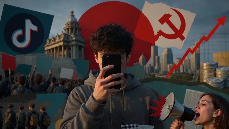 Revista The Economist alerta sobre os impactos do "socialismo Tiktok" e defende o liberalismo (Foto: Imagem criada utilizando Dall-E/Gazeta do Povo)