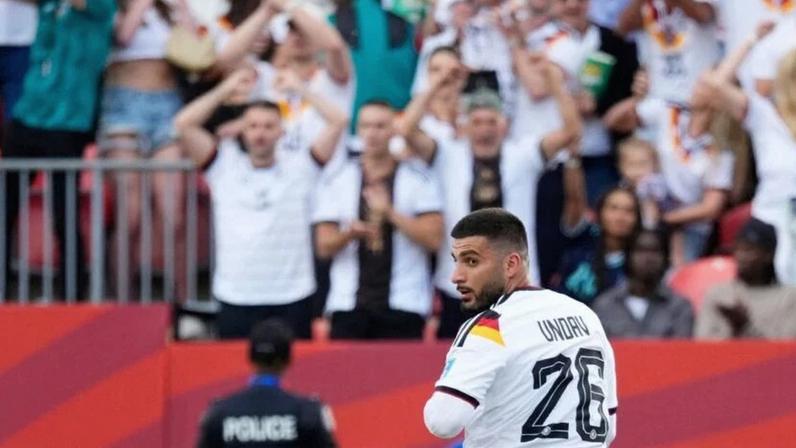 O alemão Deniz Undav comemora ao marcar o segundo gol da sua equipe 20 de junho de 2026