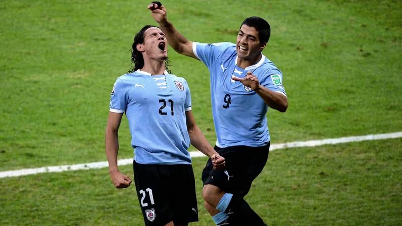 Suarez e Cavani, pelo Uruguai — Foto: Getty Images