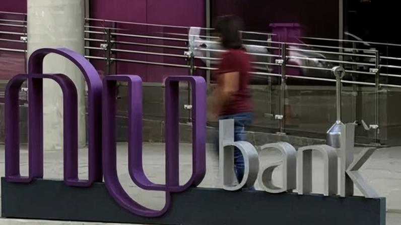 Logotipo do Nubank, em São Paulo