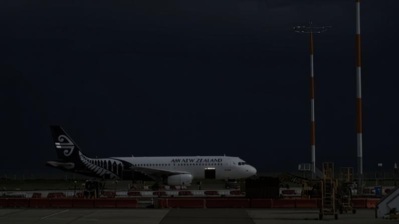 Airbus A320 da Air New Zealand em aeroporto de Nova Zelândia