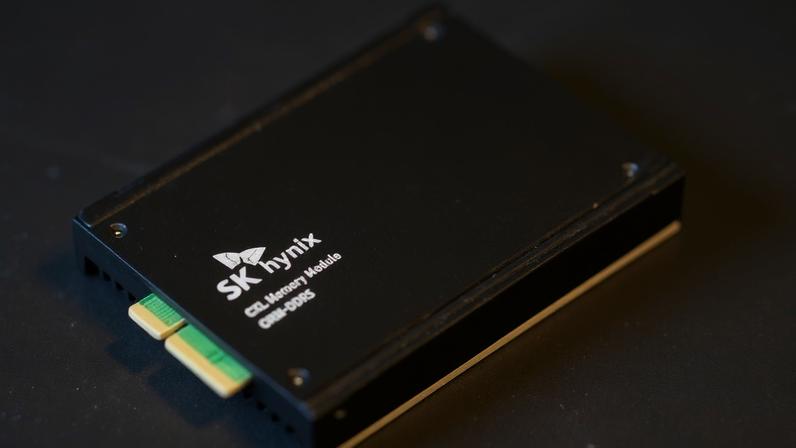 Logo da SK Hynix em exibição em Seul, Coreia do Sul