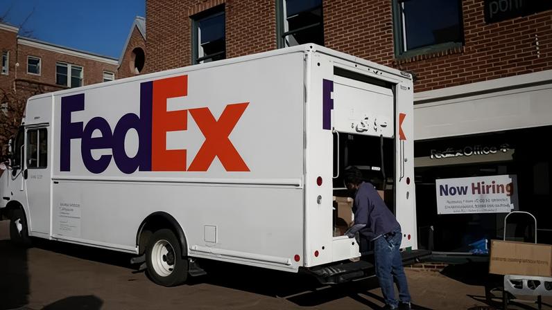 Caminhão da FedEx em Washington, EUA