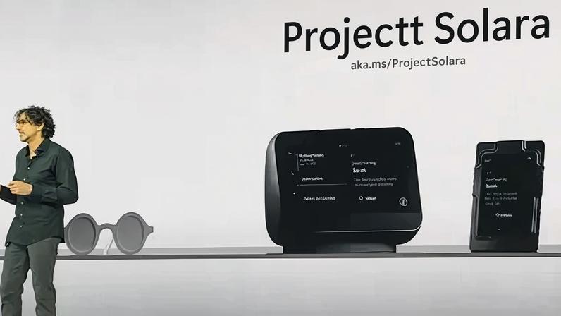 Steven Bathiche apresenta dispositivos do "Projeto Solara" para agentes de IA durante conferência de desenvolvedores da Microsoft