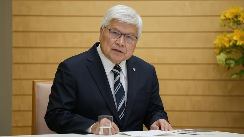 Presidente da TSMC, CC Wei, fala durante uma reunião em Tóquio