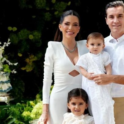 Tatá Canhedo e Diego Pessoa celebram batizado do filho José Antônio