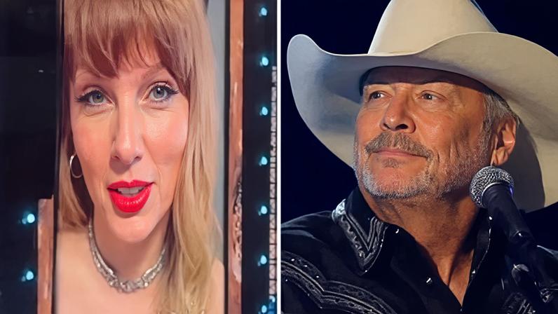 Taylor Swift aparece com mensagem em show de Alan Jackson