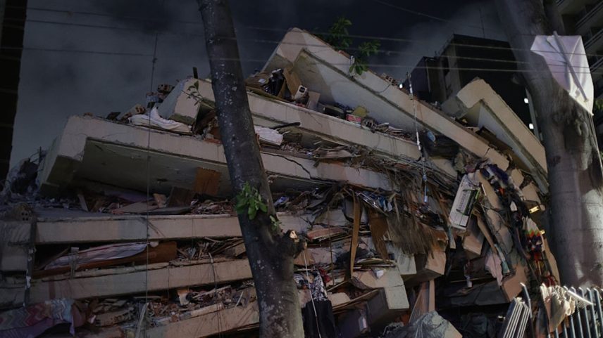 imagem colorida de prédio danificado por terremotos na venezuela