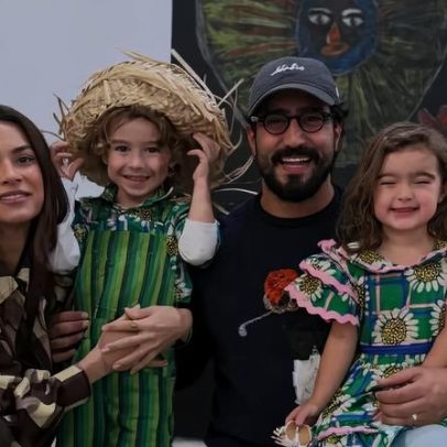 Thaila Ayala celebra festa junina ao lado dos filhos em foto