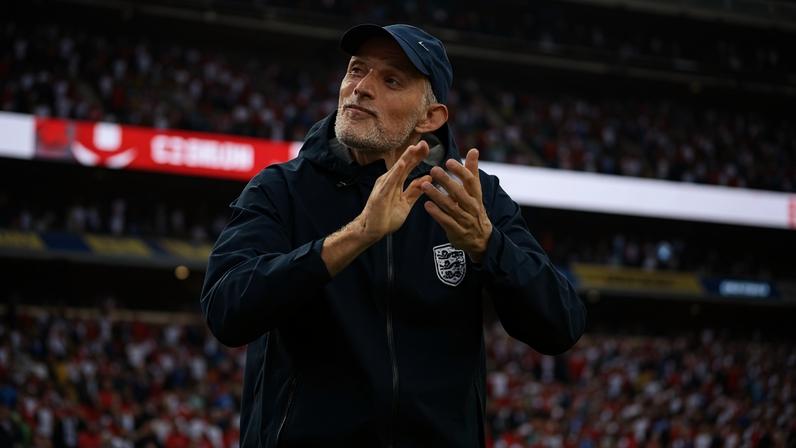 Thomas Tuchel, técnico da Inglaterra, celebra vitória contra o Panamá na Copa